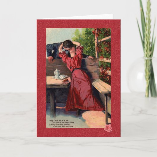 Een Kus Victoriaans Briefkaart Wenskaart (Voorkant)