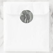Een kus Victoriaans/Gothic gevleugelde vampier Ronde Sticker (Tas)
