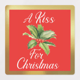 een kus voor kerstsqrbll etiketten labels