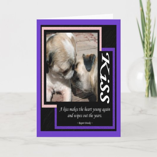 Een kus... Wenskaart Kaart (Voorkant)