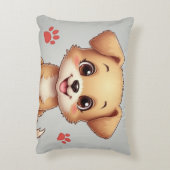 Een kussen met een hond en een voetafdruk (Achterkant (Verticaal))