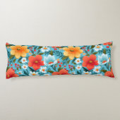 Een kussen met een levendig bloemendesign  (Achterkant)