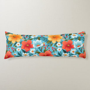 Een kussen met een levendig bloemendesign