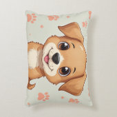 Een kussen met een puppy en een voetafdruk (Voorkant(Verticaal))