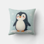 Een kussenkussen met een schattig pinguïn afbeeldi kussen (Achterkant)