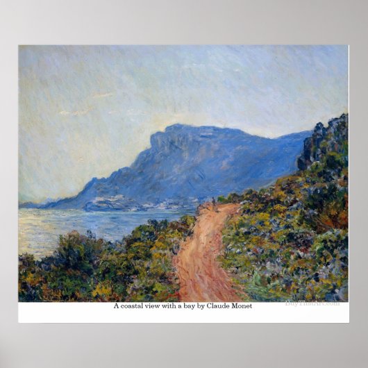 Een kustgebied met een baai van Claude Monet Poster (Voorkant)