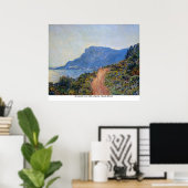 Een kustgebied met een baai van Claude Monet Poster (Thuiskantoor)