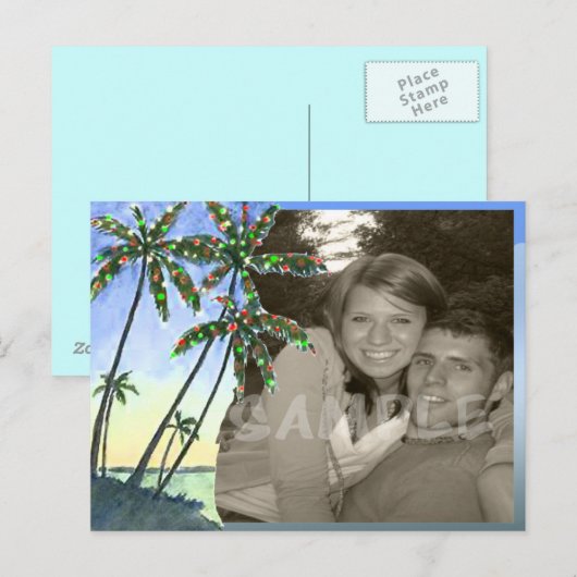 Een kustkerstfeest feestdagenkaart (Voorkant / Achterkant)