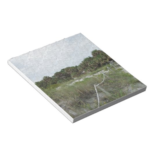 Een kustlijn in Blue Spruce Texture Notitieblok (Schuin)