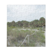 Een kustlijn in Blue Spruce Texture Notitieblok (Voorkant)