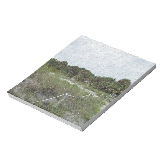 Een kustpad in Blue Spruce Textuur Notitieblok (Linkerzijde)
