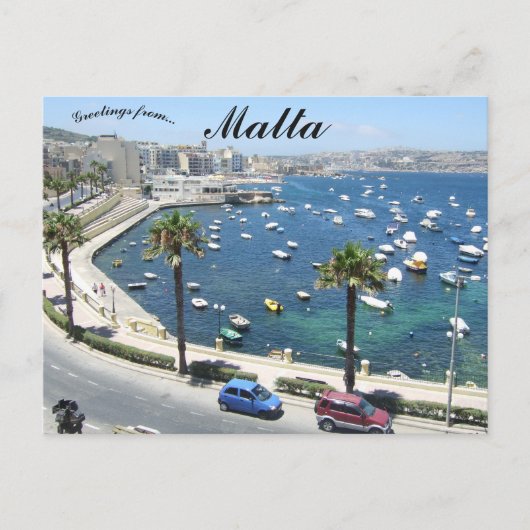 Een kustzicht op Malta Briefkaart (Voorkant)