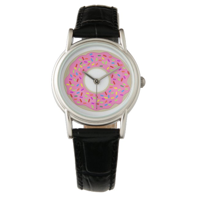 Eén kuttergebuffel voor donut Cartoon Horloge (Voorkant)