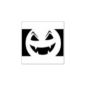 Een kwaadaardige pompoen in het gezicht Halloween  Rubberstempel (Afrduk)