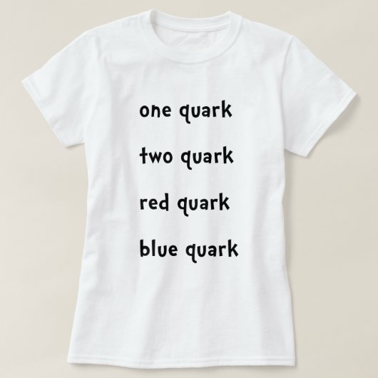 Eén kwart twee Quark Red Quark Blue Quark T-shirt (Design voorkant)