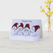 Een kwartet sneeuwmannen kaart (Gele Bloem)