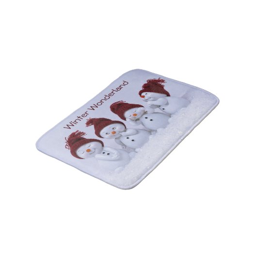 Een kwartet sneeuwpoppen badmat (Gekanteld)