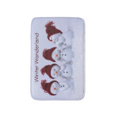 Een kwartet sneeuwpoppen badmat (Voorkant Verticaal)
