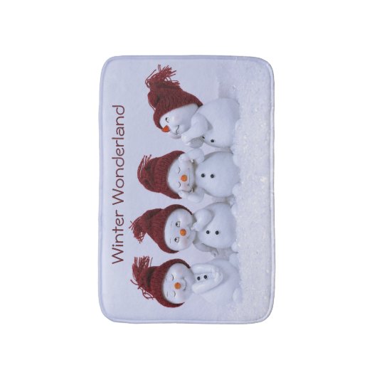 Een kwartet sneeuwpoppen badmat (Voorkant Verticaal)