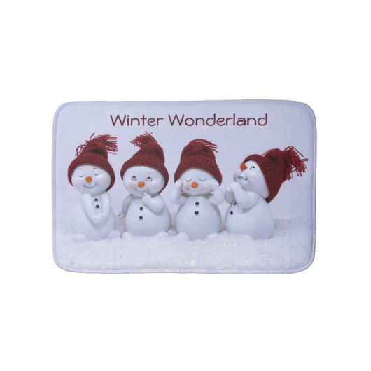 Een kwartet sneeuwpoppen badmat (Voorkant)