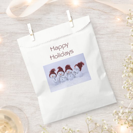 Een kwartet sneeuwpoppen bedankzakje (Geknipt)