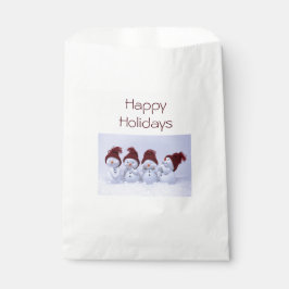 Een kwartet sneeuwpoppen bedankzakje