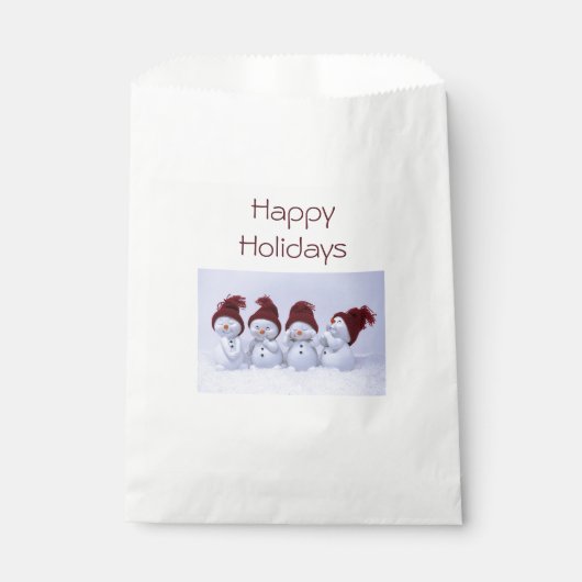 Een kwartet sneeuwpoppen bedankzakje (Voorkant)