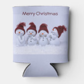 Een kwartet sneeuwpoppen blikjeskoeler (Voorkant)