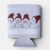 Een kwartet sneeuwpoppen blikjeskoeler (Achterkant)