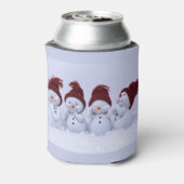 Een kwartet sneeuwpoppen blikjeskoeler (Blikje Achterkant)