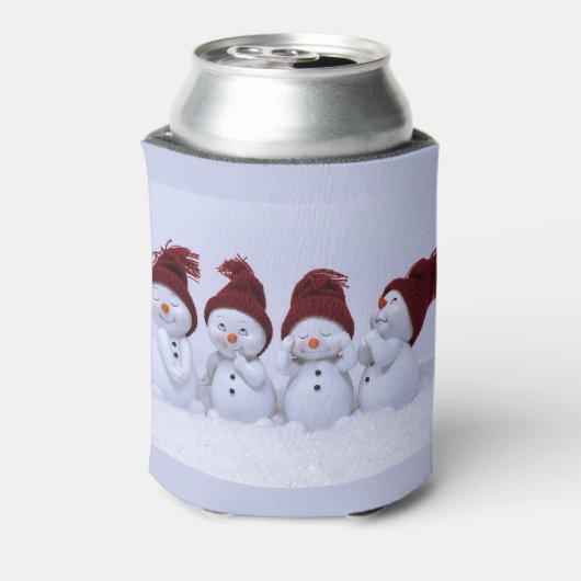 Een kwartet sneeuwpoppen blikjeskoeler (Blikje Achterkant)