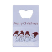 Een kwartet sneeuwpoppen creditkaart flessenopener (Voorkant)