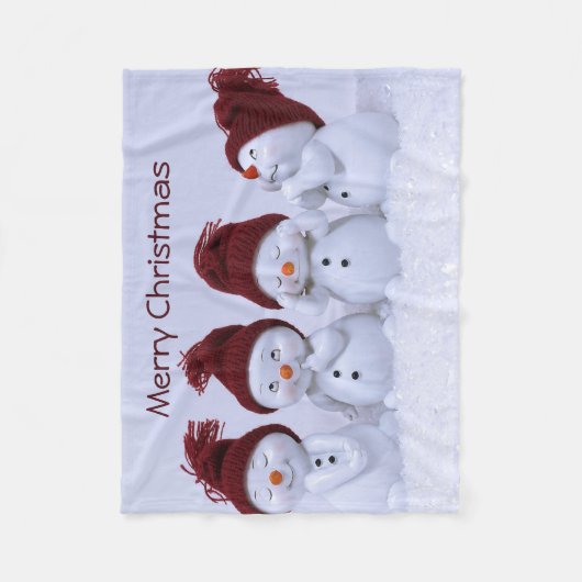 Een kwartet sneeuwpoppen fleece deken (Voorkant)