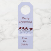 Een kwartet sneeuwpoppen flessenhanger (Voorkant)