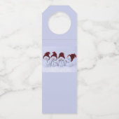 Een kwartet sneeuwpoppen flessenhanger (Achterkant)