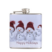 Een kwartet sneeuwpoppen heupfles (Voorkant)