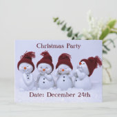 Een kwartet sneeuwpoppen kaart (Staand voorkant)