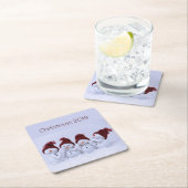 Een kwartet sneeuwpoppen kartonnen onderzetters (Insitu)