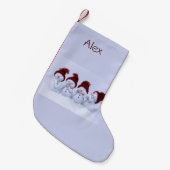 Een kwartet sneeuwpoppen kleine kerstsok (Voorkant (Hangend))