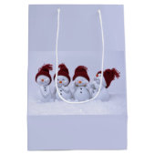 Een kwartet sneeuwpoppen medium cadeauzakje (Achterkant)