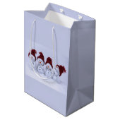 Een kwartet sneeuwpoppen medium cadeauzakje (Achterkant Gekanteld)