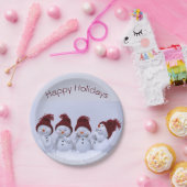 Een kwartet sneeuwpoppen papieren bordje (Feest)