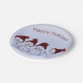 Een kwartet sneeuwpoppen papieren bordje (Gekanteld)