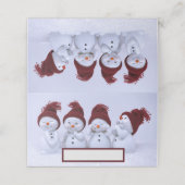 Een kwartet sneeuwpoppen plaatskaartje (Buitenkant ongevouwen)