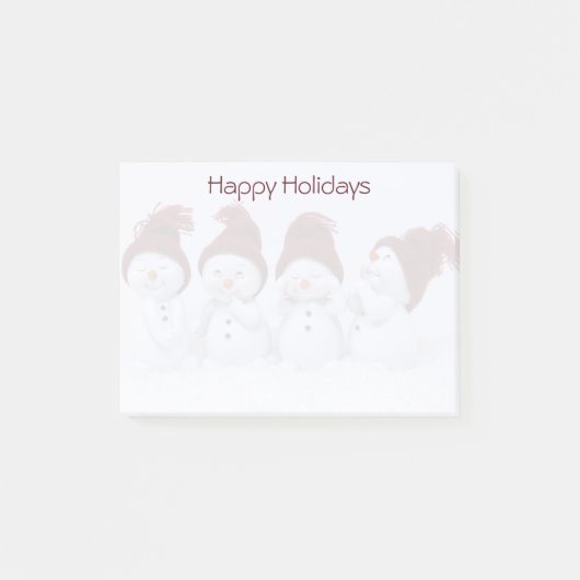 Een kwartet sneeuwpoppen post-it® notes (Voorkant)