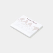 Een kwartet sneeuwpoppen post-it® notes (Schuin)