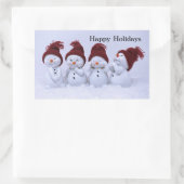 Een kwartet sneeuwpoppen rechthoekige sticker (Tas)