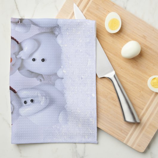 Een kwartet sneeuwpoppen theedoek (Quarter Fold)