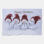 Een kwartet sneeuwpoppen theedoek (Horizontaal)