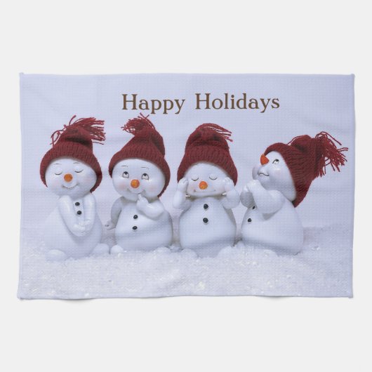 Een kwartet sneeuwpoppen theedoek (Horizontaal)